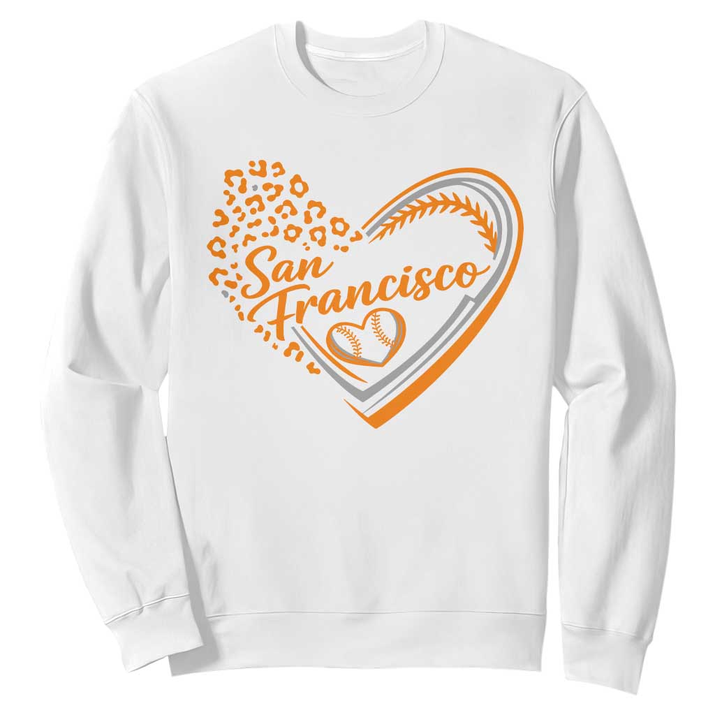 San Francisco Sweatshirt SF Leopard Heart US State Baseball Fan Team Spirit TS10 White Print Your Wear