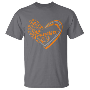 San Francisco T Shirt SF Leopard Heart US State Baseball Fan Team Spirit TS10 Charcoal Print Your Wear