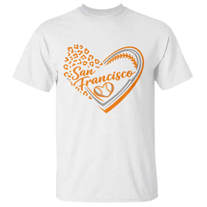 San Francisco T Shirt SF Leopard Heart US State Baseball Fan Team Spirit TS10 White Print Your Wear