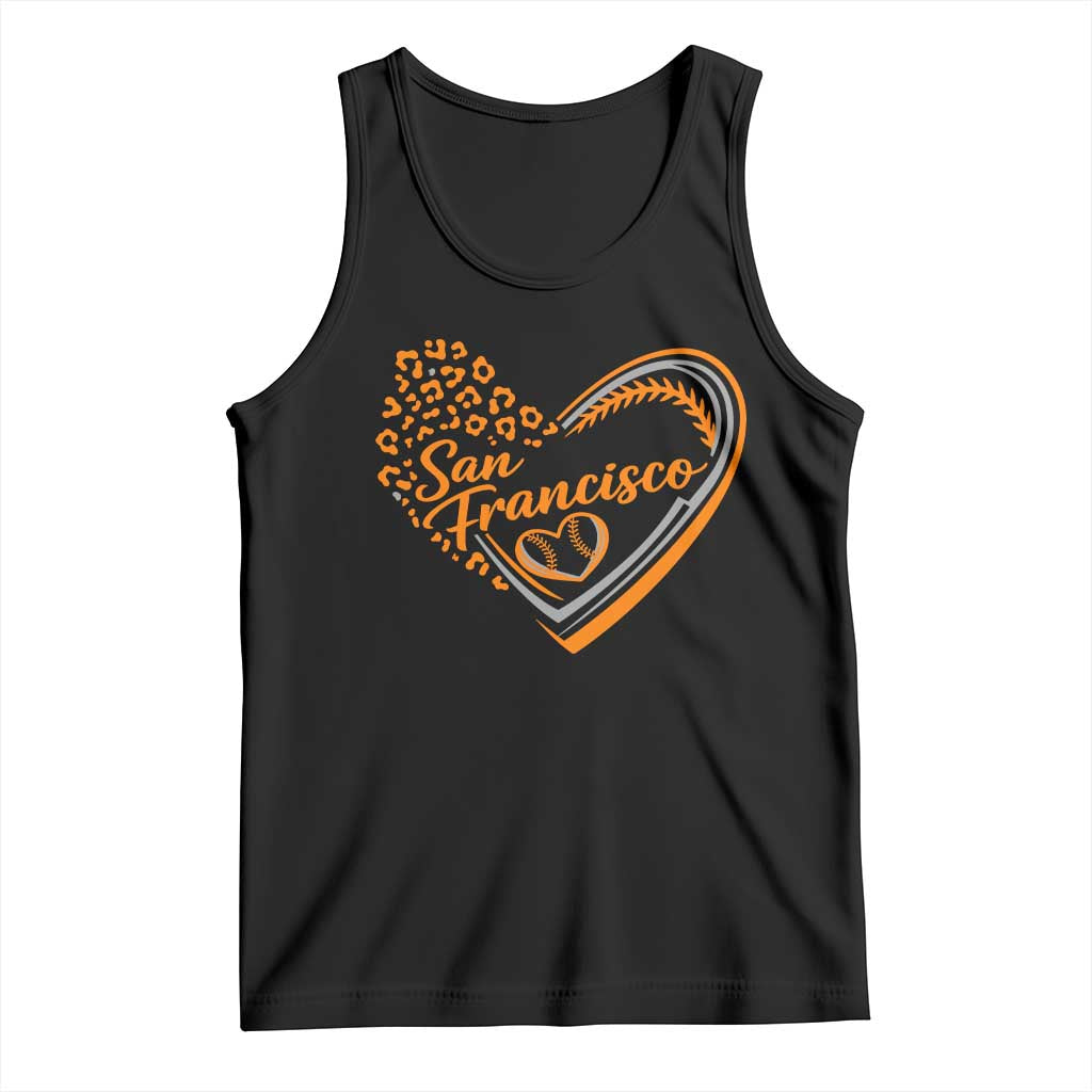 San Francisco Tank Top SF Leopard Heart US State Baseball Fan Team Spirit TS10 Black Print Your Wear