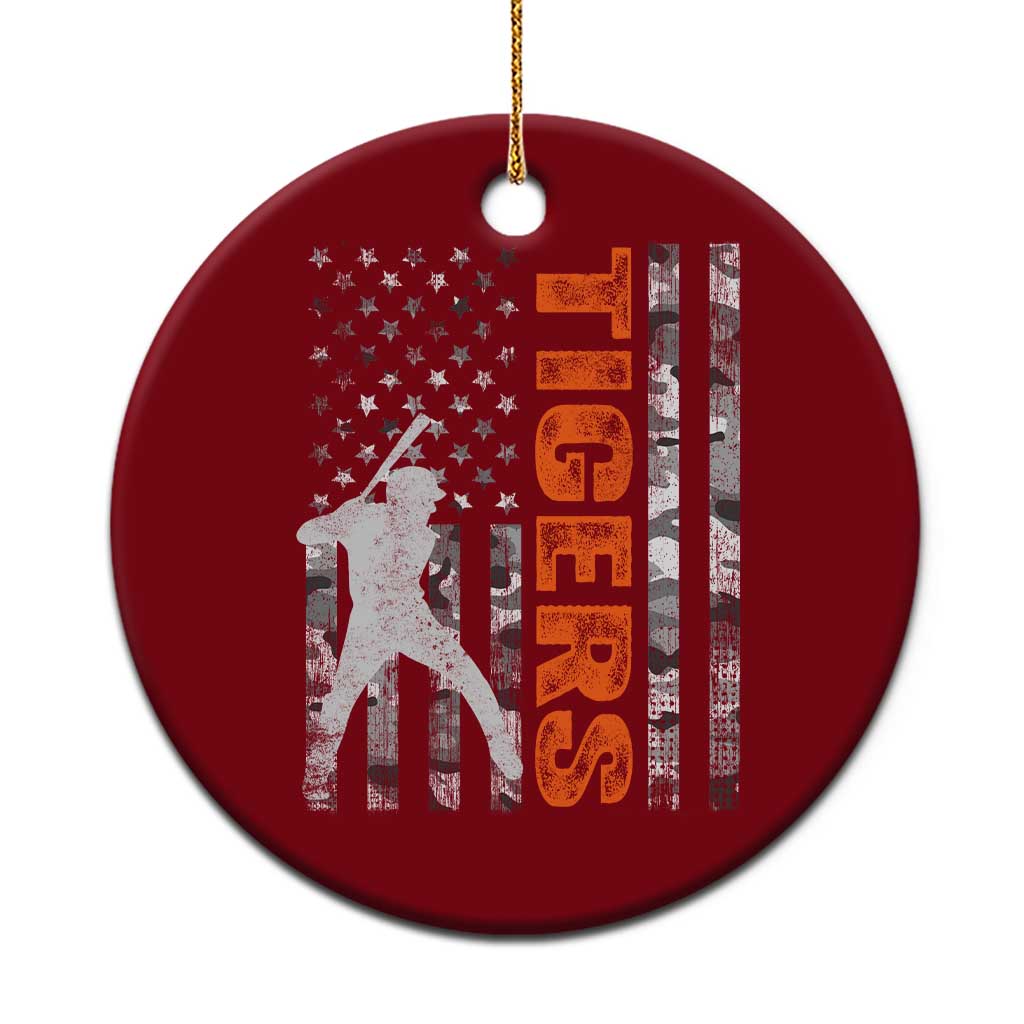 Baseball Player Tiger Ceramic Ornament Team Spirit American Flag USA Camo Patriotic Graphic TS10 1pc Red Print Your Wear