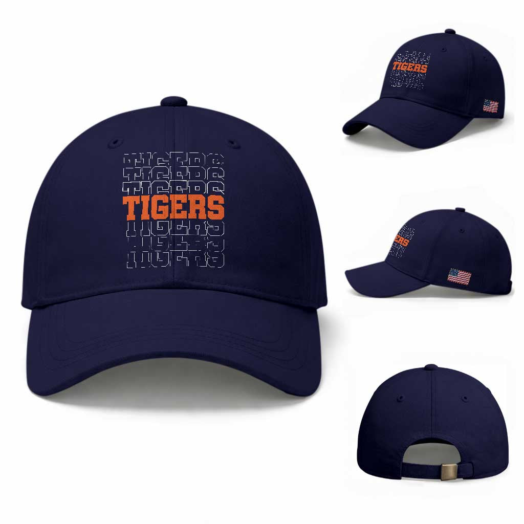 Vintage Tiger Baseball Cap Last Name Vintage Sports Jersey Style TS10 Baseball Cap Universal Fit Dark Blue Print Your Wear