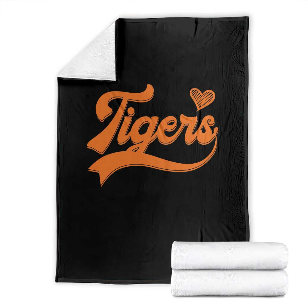 Vintage Tiger Throw Blanket Varsity Name Script Vintage Sports Jersey Style TS10 Black Print Your Wear