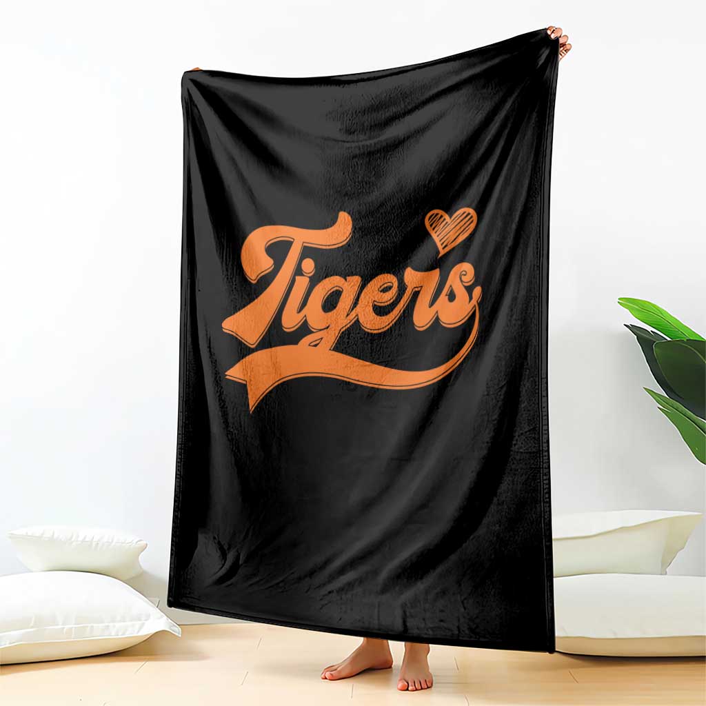 Vintage Tiger Throw Blanket Varsity Name Script Vintage Sports Jersey Style TS10 Print Your Wear