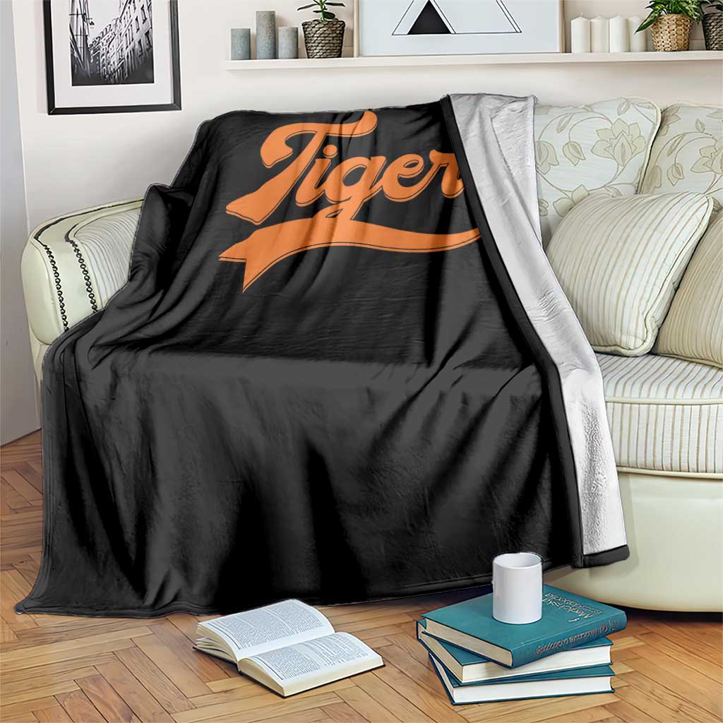Vintage Tiger Throw Blanket Varsity Name Script Vintage Sports Jersey Style TS10 Print Your Wear