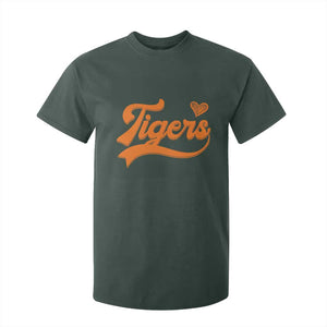 Vintage Tiger T Shirt For Kid Varsity Name Script Vintage Sports Jersey Style TS10 Dark Forest Green Print Your Wear