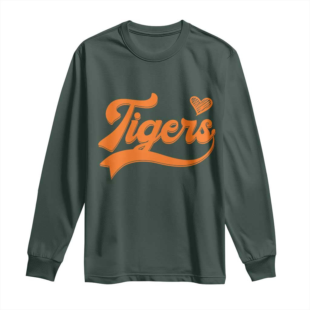 Vintage Tiger Long Sleeve Shirt Varsity Name Script Vintage Sports Jersey Style TS10 Dark Forest Green Print Your Wear
