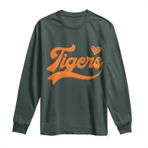 Vintage Tiger Long Sleeve Shirt Varsity Name Script Vintage Sports Jersey Style TS10 Dark Forest Green Print Your Wear