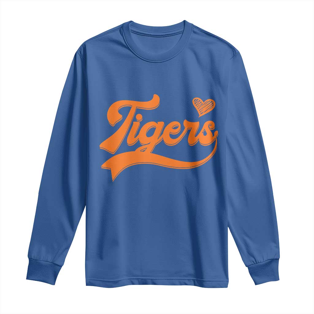 Vintage Tiger Long Sleeve Shirt Varsity Name Script Vintage Sports Jersey Style TS10 Royal Blue Print Your Wear