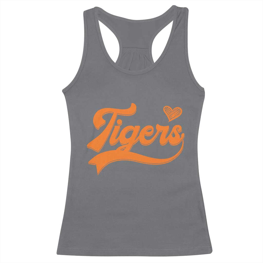 Vintage Tiger Racerback Tank Top Varsity Name Script Vintage Sports Jersey Style TS10 Charcoal Print Your Wear
