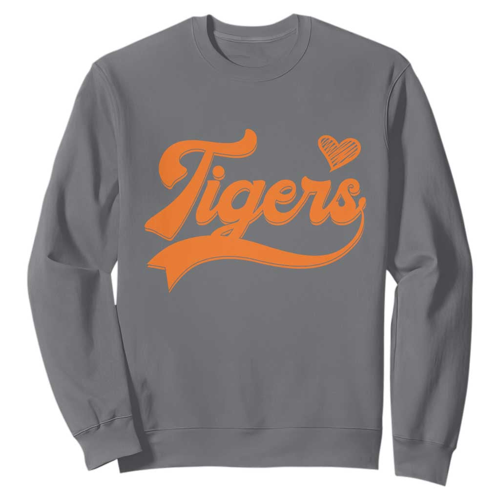 Vintage Tiger Sweatshirt Varsity Name Script Vintage Sports Jersey Style TS10 Charcoal Print Your Wear