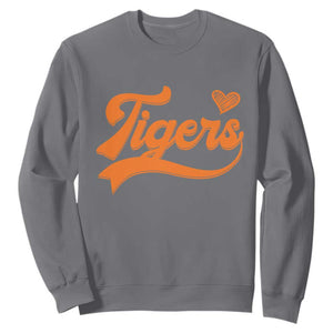 Vintage Tiger Sweatshirt Varsity Name Script Vintage Sports Jersey Style TS10 Charcoal Print Your Wear
