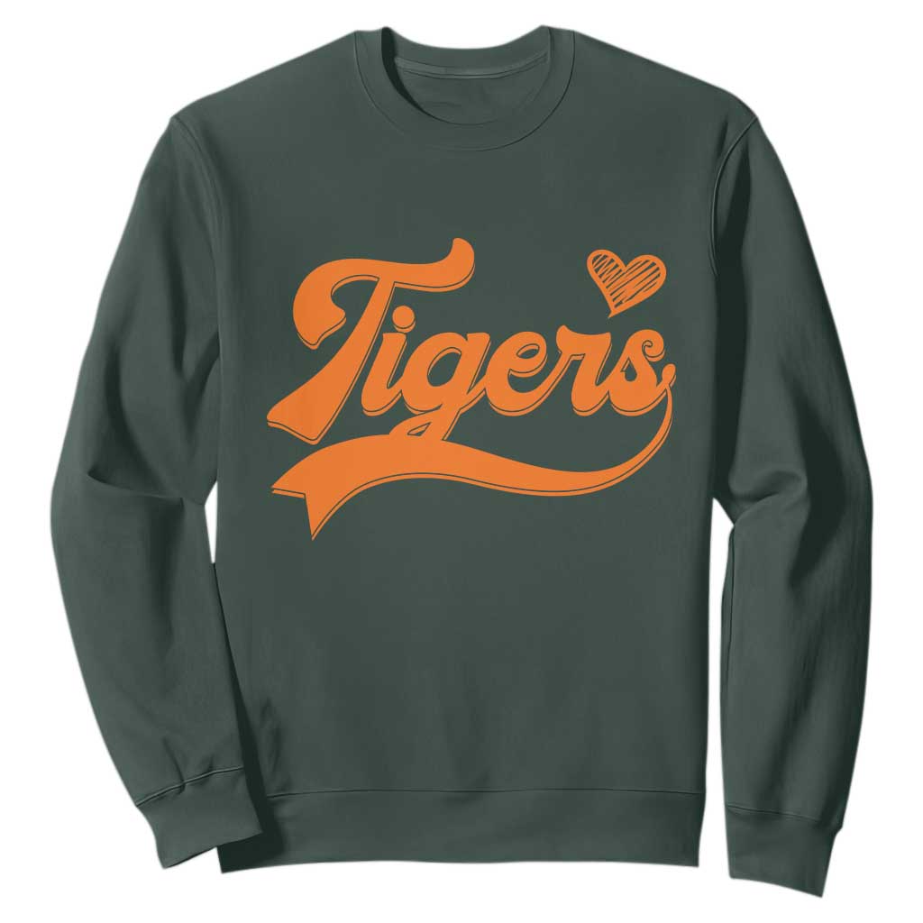 Vintage Tiger Sweatshirt Varsity Name Script Vintage Sports Jersey Style TS10 Dark Forest Green Print Your Wear