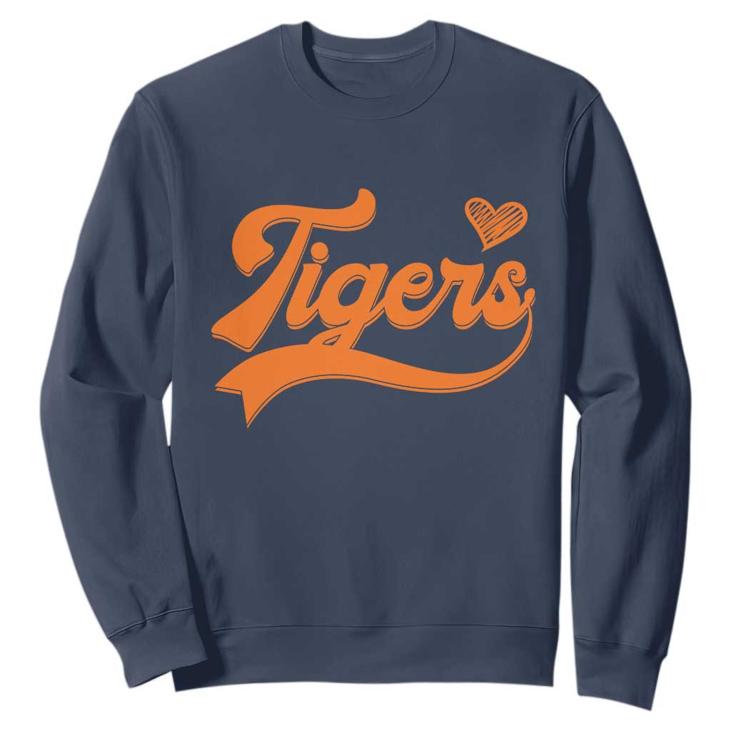 Vintage Tiger Sweatshirt Varsity Name Script Vintage Sports Jersey Style TS10 Navy Print Your Wear