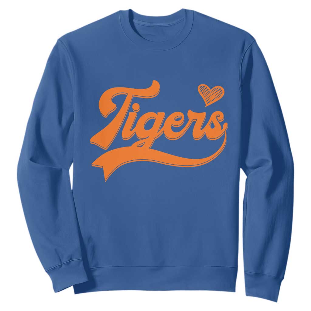 Vintage Tiger Sweatshirt Varsity Name Script Vintage Sports Jersey Style TS10 Royal Blue Print Your Wear