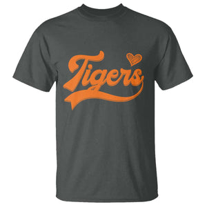 Vintage Tiger T Shirt Varsity Name Script Vintage Sports Jersey Style TS10 Dark Heather Print Your Wear