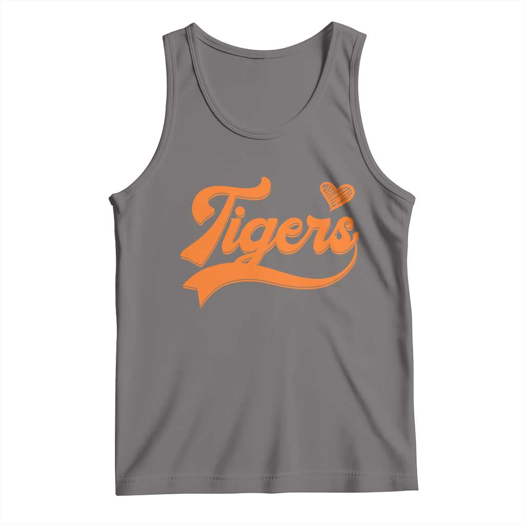 Vintage Tiger Tank Top Varsity Name Script Vintage Sports Jersey Style TS10 Deep Heather Print Your Wear