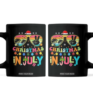 Sunglasses Beach Christmas in July Coffee Mug Santa Summer Xmas TS10 Black Print Your Wear