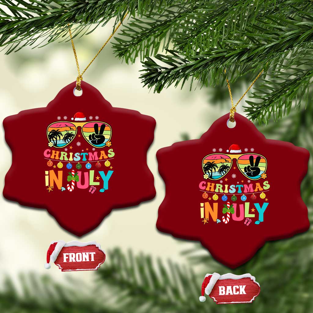 Sunglasses Beach Xmas in July Ceramic Ornament Santa Summer Xmas TS10 Print Your Wear