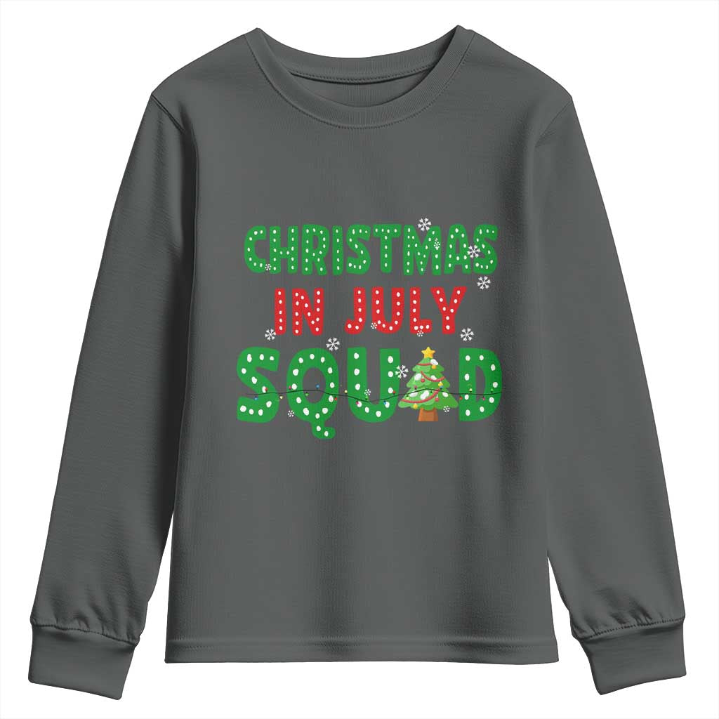 Christmas In July Squad Youth Sweatshirt Funny Summer Xmas TS10 Dark Heather Print Your Wear