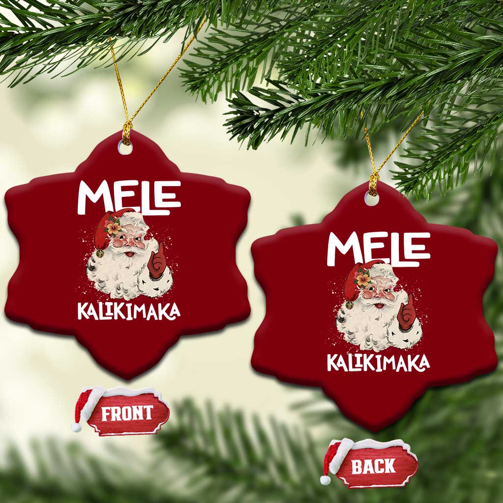 Mele Kalikimaka Ceramic Ornament Hawaii Christmas Party Santa TS10 Print Your Wear