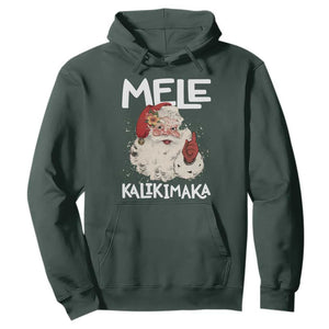 Mele Kalikimaka Hoodie Hawaii Christmas Party Santa TS10 Dark Forest Green Print Your Wear