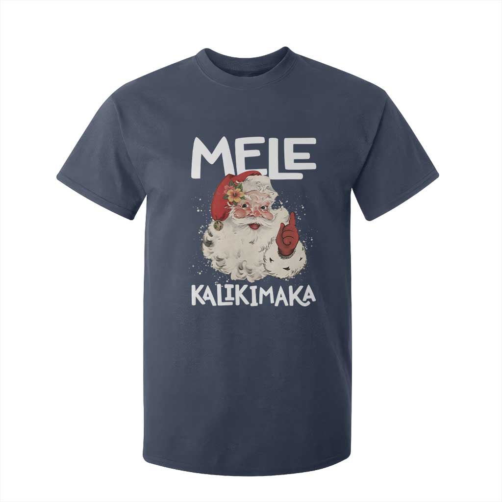 Mele Kalikimaka T Shirt For Kid Hawaii Christmas Party Santa TS10 Navy Print Your Wear