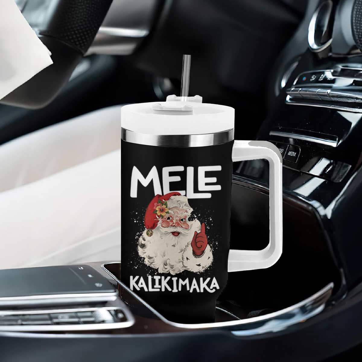 Mele Kalikimaka Tumbler With Handle Hawaii Christmas Party Santa TS10 Print Your Wear