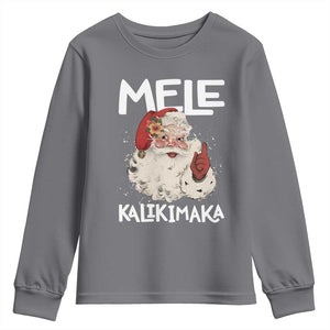 Mele Kalikimaka Youth Sweatshirt Hawaii Christmas Party Santa TS10 Charcoal Print Your Wear