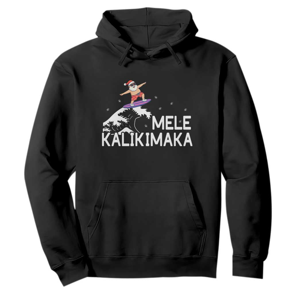 Christmas In July Surfing Santa Hoodie Mele Kalikimaka Summer Beach Hawaii TS10 Black Print Your Wear