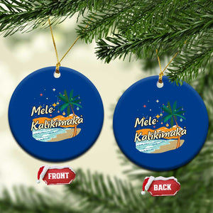 Retro Xmas In July Summer Beach Hawaii Ceramic Ornament Mele Kalikimaka TS10 1pc Blue Print Your Wear