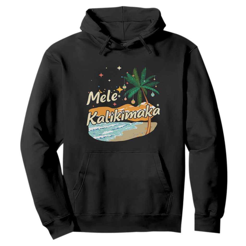 Retro Christmas In July Summer Beach Hawaii Hoodie Mele Kalikimaka TS10 Black Print Your Wear
