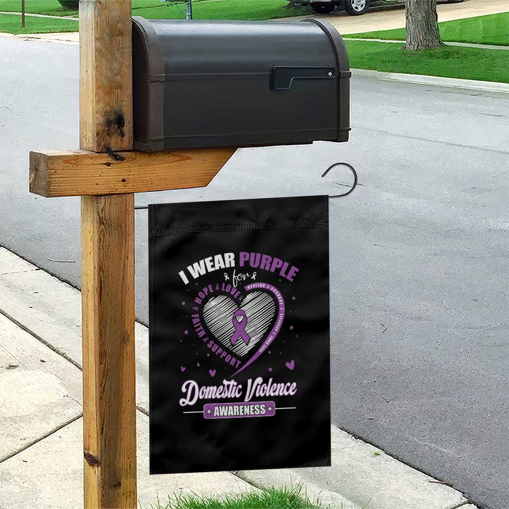 Domestic Violence Awareness Garden Flag Purple Ribbon Support Survivor TS10 Print Your Wear