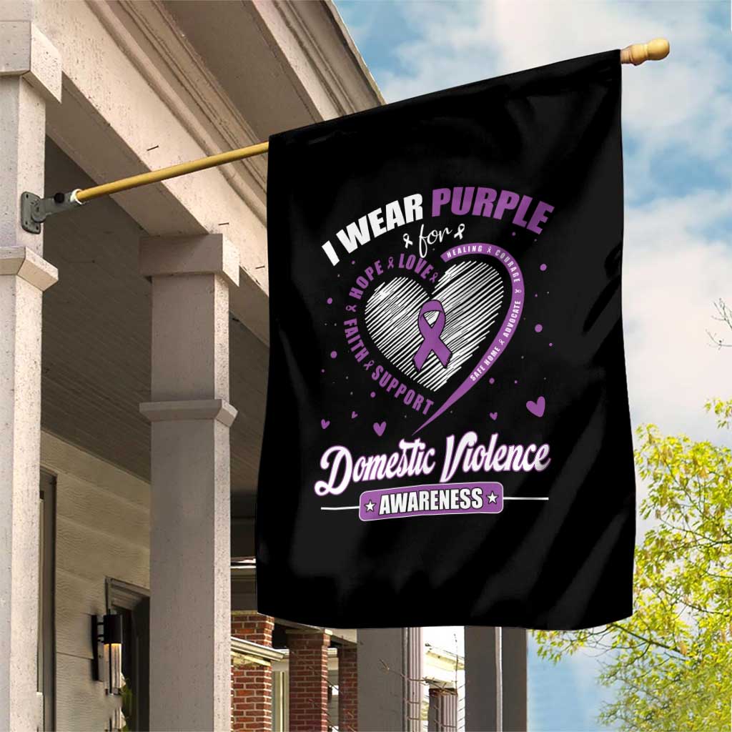 Domestic Violence Awareness Garden Flag Purple Ribbon Support Survivor TS10 Print Your Wear