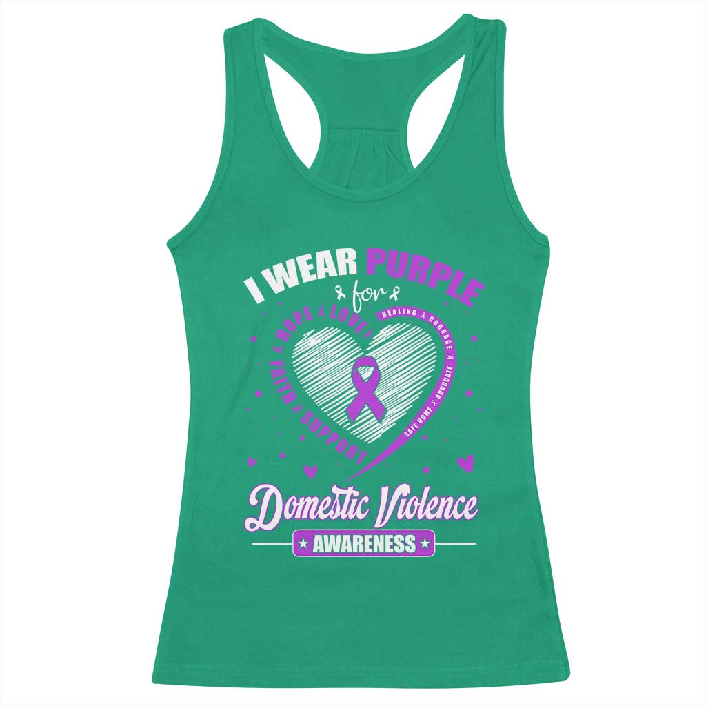 Domestic Violence Awareness Racerback Tank Top Purple Ribbon Support Survivor TS10 Irish Green Print Your Wear