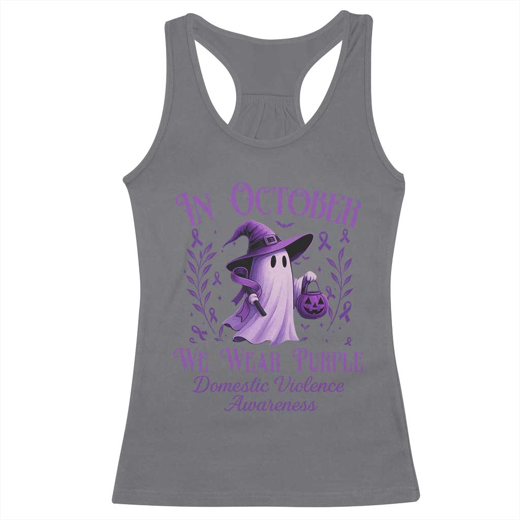 Domestic Violence Awareness Racerback Tank Top Halloween October Wear Purple Ghost TS10 Charcoal Print Your Wear