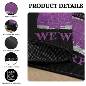 Retro In October We Wear Purple Witch Domestic Violence Awareness Round Rug