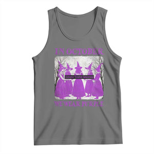 Retro In October We Wear Purple Witch Domestic Violence Awareness Tank Top TS10 Black Heather Print Your Wear