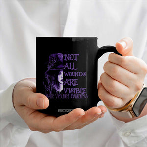 Stop Domestic Violence Coffee Mug Purple Ribbon Witch Graphic Witchy Feminist TS10 Print Your Wear