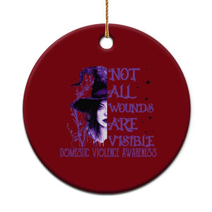 Stop Domestic Violence Ceramic Ornament Purple Ribbon Witch Graphic Witchy Feminist TS10 1pc Red Print Your Wear