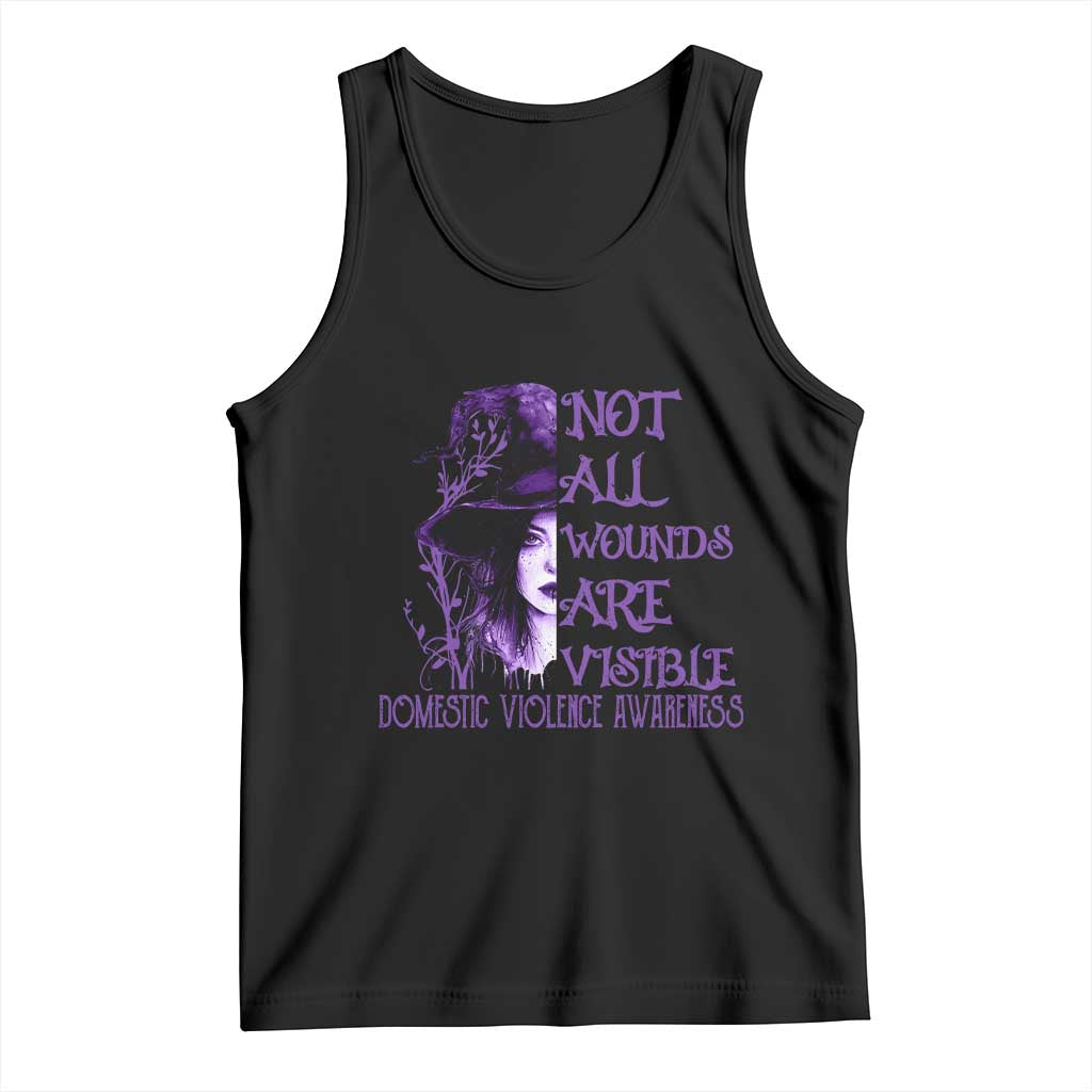 Stop Domestic Violence Tank Top Purple Ribbon Witch Graphic Witchy Feminist TS10 Black Print Your Wear
