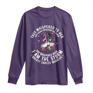 Breast Cancer Long Sleeve Shirt Pink Ribbon I Am Storm TS10 Purple Print Your Wear
