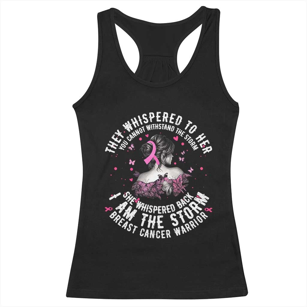 Breast Cancer Racerback Tank Top Pink Ribbon I Am Storm TS10 Black Print Your Wear