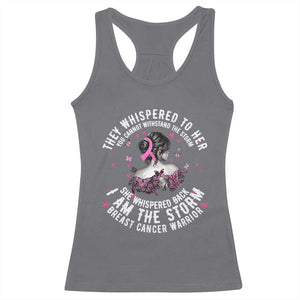 Breast Cancer Racerback Tank Top Pink Ribbon I Am Storm TS10 Charcoal Print Your Wear