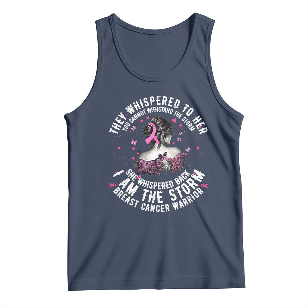 Breast Cancer Tank Top Pink Ribbon I Am Storm TS10 Navy Print Your Wear