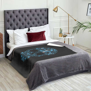 Diabetes Awareness Skull Throw Blanket Blue Ribbon T1D Support Sugar Skull TS10 Print Your Wear