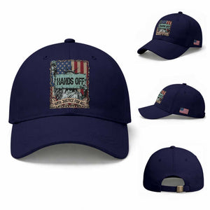 Funny Hands Off With Justice For All Baseball Cap Statue Of Liberty American Flag TS11 Baseball Cap Universal Fit Dark Blue Print Your Wear