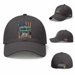 Funny Hands Off With Justice For All Baseball Cap Statue Of Liberty American Flag TS11 Baseball Cap Universal Fit Dark Gray Print Your Wear