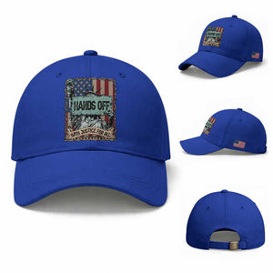 Funny Hands Off With Justice For All Baseball Cap Statue Of Liberty American Flag TS11 Baseball Cap Universal Fit Royal Blue Print Your Wear
