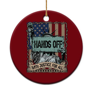 Funny Hands Off With Justice For All Ceramic Ornament Statue Of Liberty American Flag TS11 1pc Red Print Your Wear